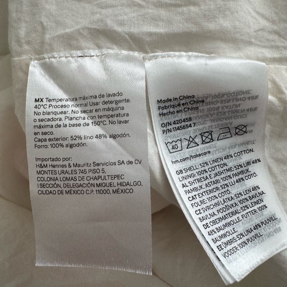 H&M Linen Blend Sweetheart MIDI dress - Picture 9 of 9